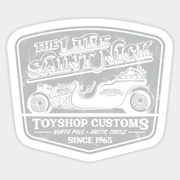 Little Saint Nick (Silver on White) Sticker by jepegdesign